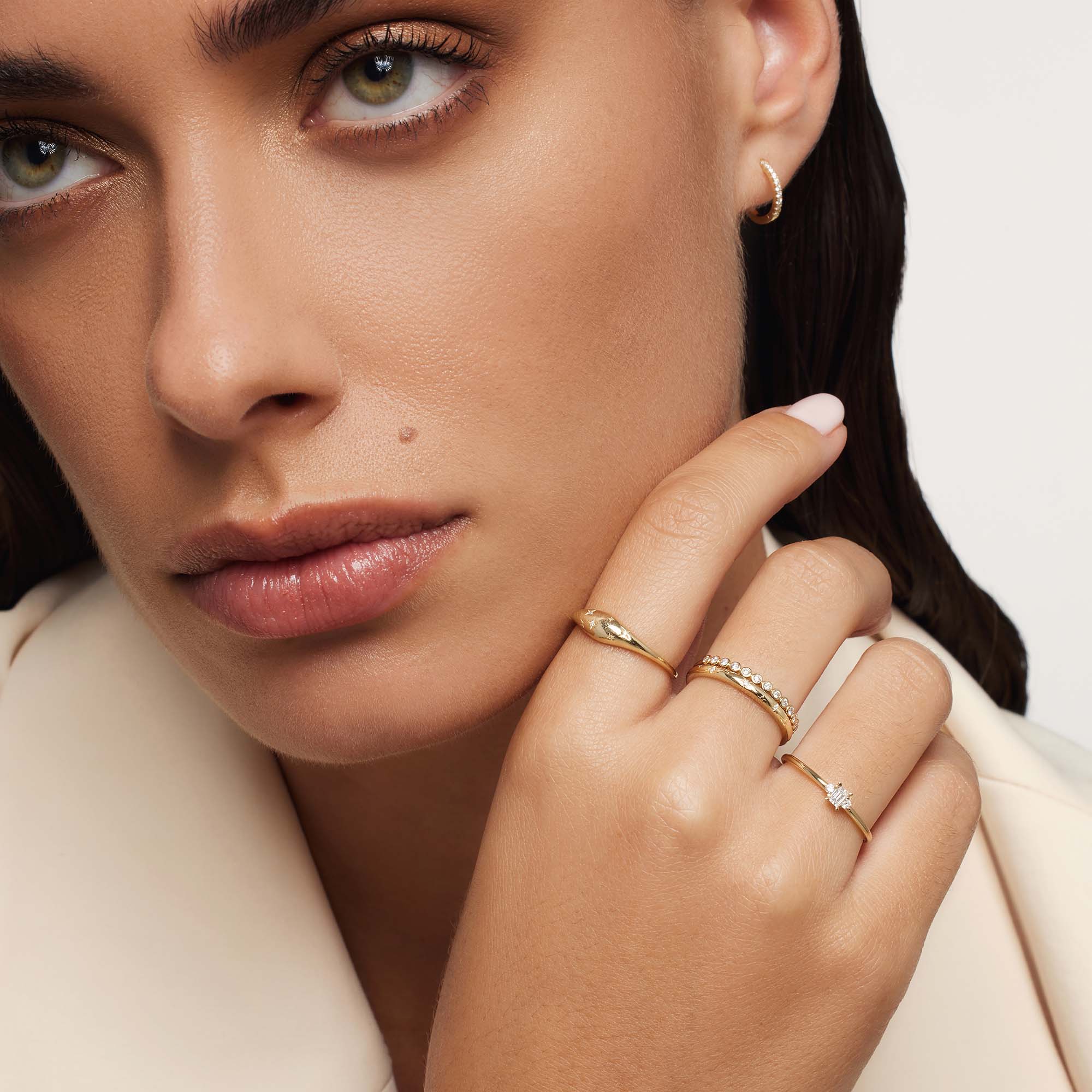 ANNA | Diamantkuppelring i gull