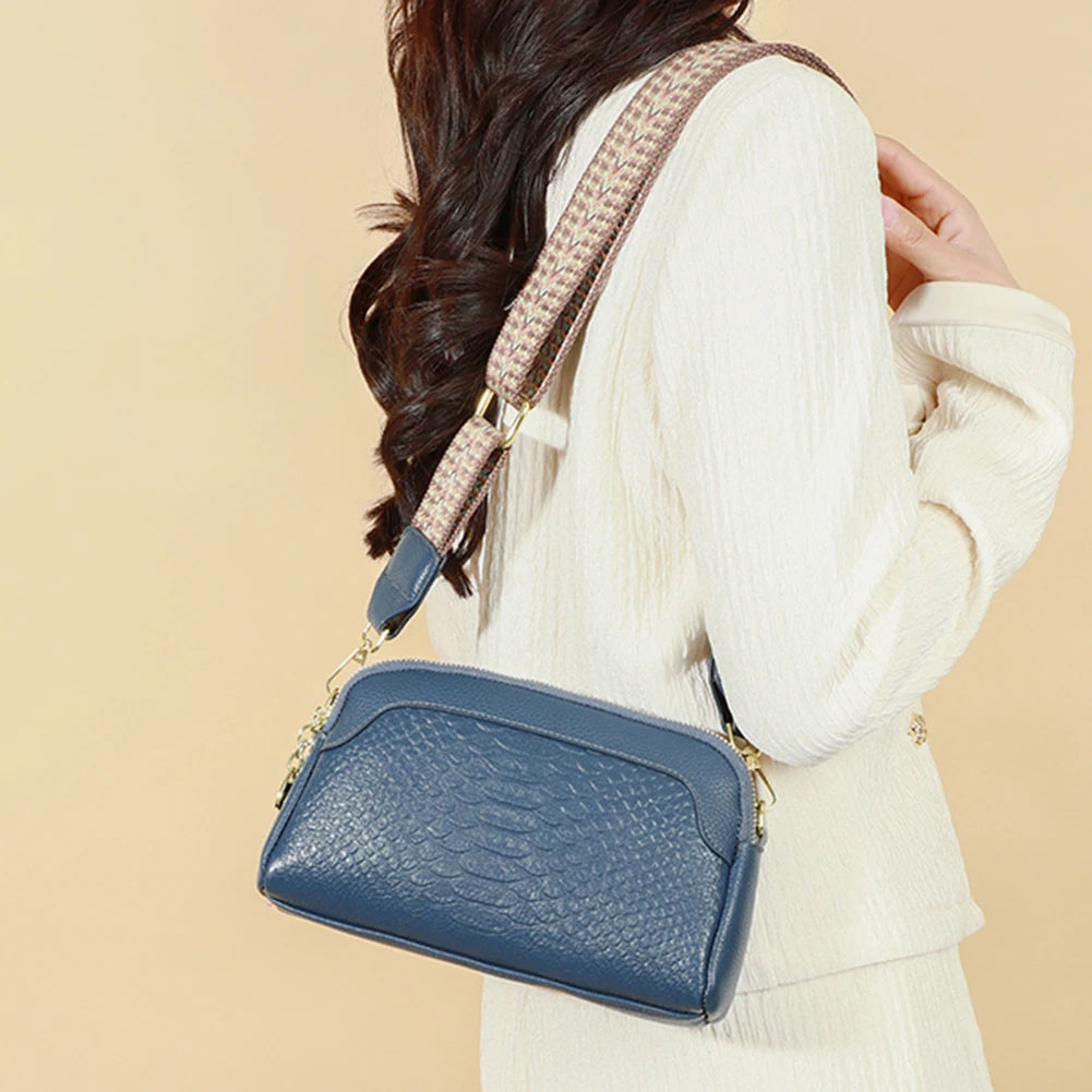 ANNA | Stilig crossbody-veske i lær med alligatormønster