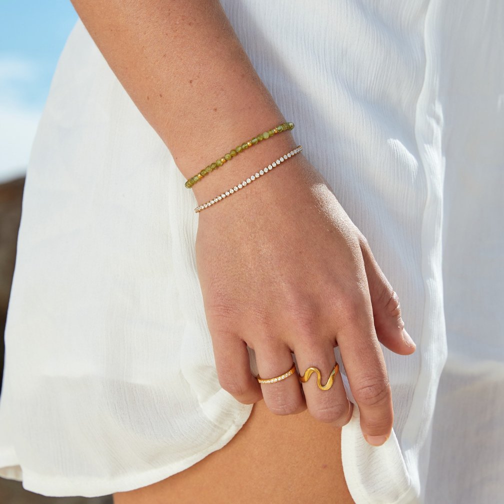 ANNA | Gullfarget Tennisarmbånd med Klassisk Lenke