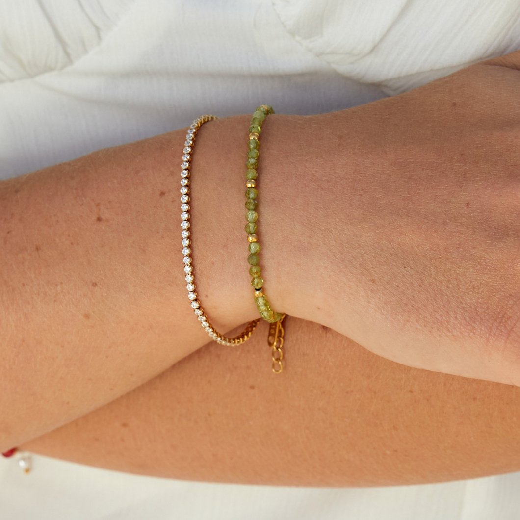 ANNA | Gullfarget Tennisarmbånd med Klassisk Lenke