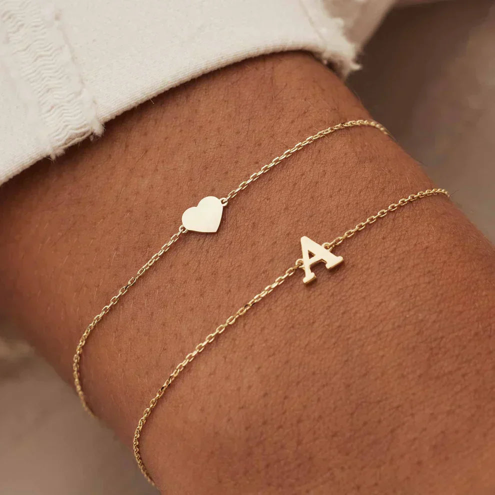 ANNA | Vita Signa initial-armbånd i gull