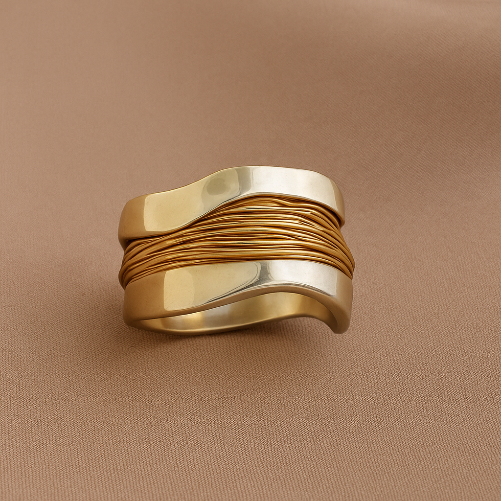 ANNA | Sølv Guldtrådar Ring