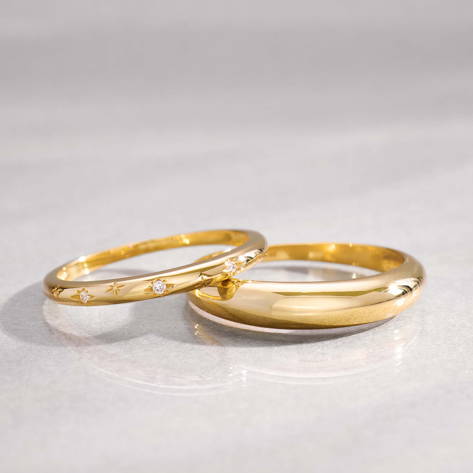 ANNA | Midi kuppelring i gull
