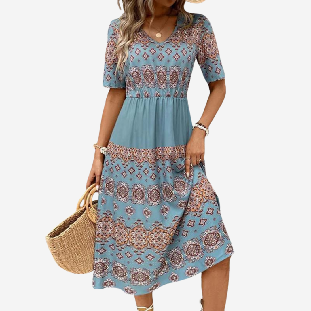 ANNA | Ledig boho-kjole med mønster