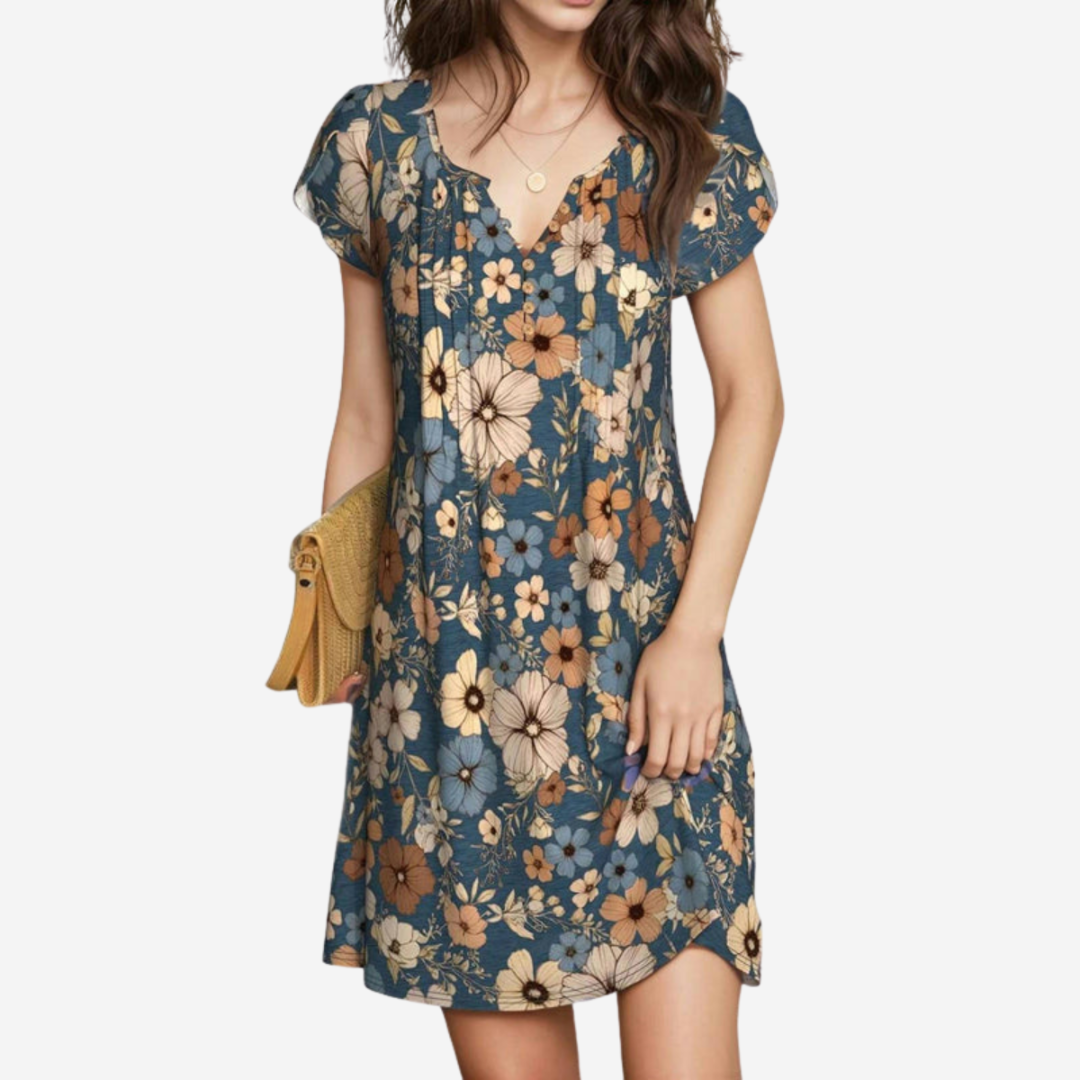 ANNA | Vintage Blomstrete Trykk Kjole