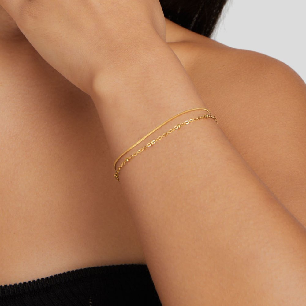 ANNA | Lagerarmbånd i Gullton